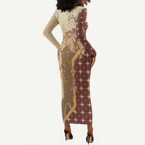 Mughal Empire Motif Unique Long Sleeve Bodycon Dress