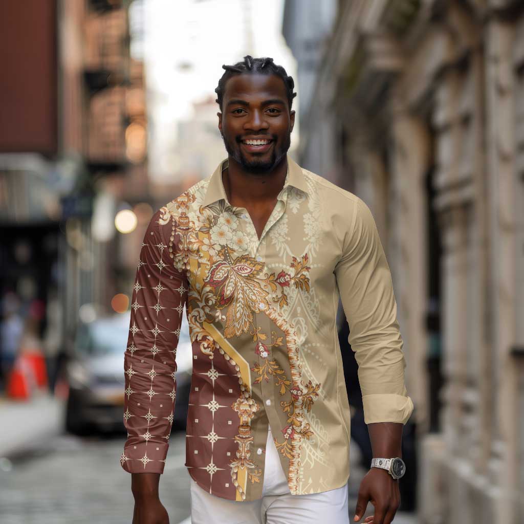 Mughal Empire Motif Unique Long Sleeve Button Shirt