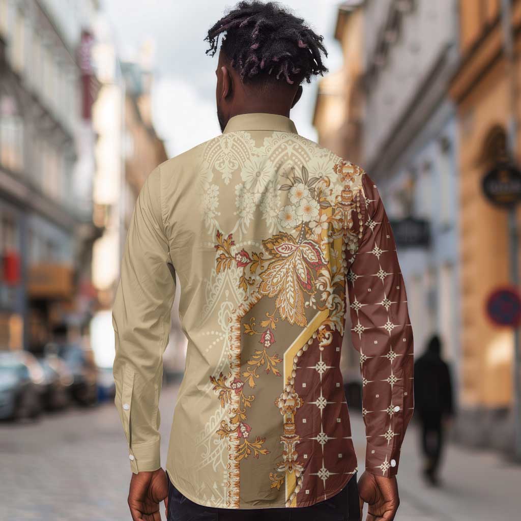 Mughal Empire Motif Unique Long Sleeve Button Shirt