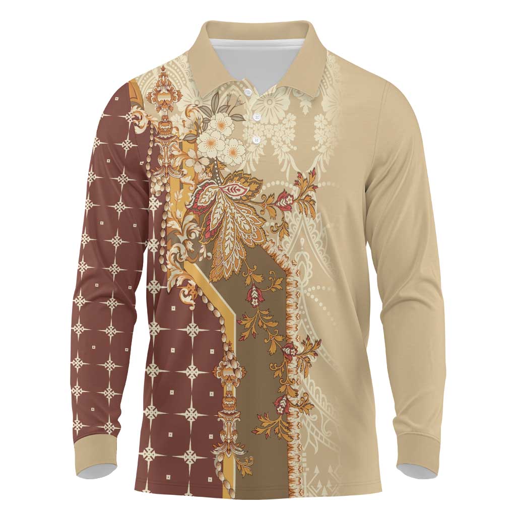 Mughal Empire Motif Unique Long Sleeve Polo Shirt