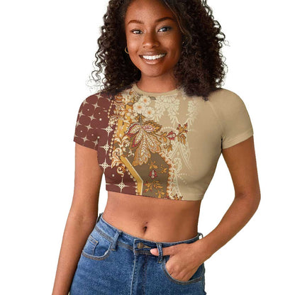 Mughal Empire Motif Unique Raglan Cropped T shirt