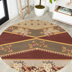 Mughal Empire Motif Unique Round Carpet