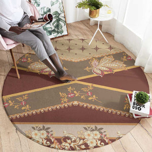 Mughal Empire Motif Unique Round Carpet