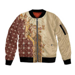 Mughal Empire Motif Unique Sleeve Zip Bomber Jacket