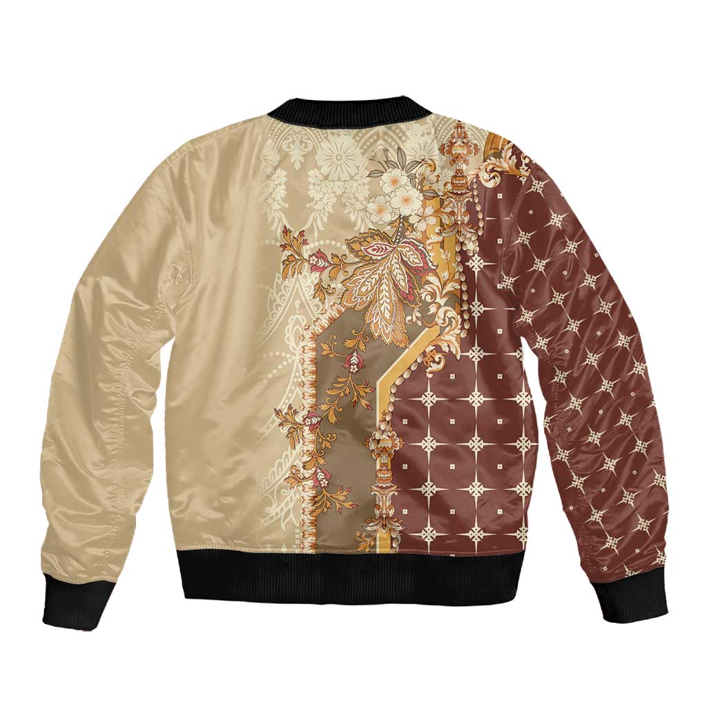 Mughal Empire Motif Unique Sleeve Zip Bomber Jacket