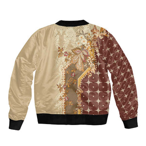Mughal Empire Motif Unique Sleeve Zip Bomber Jacket