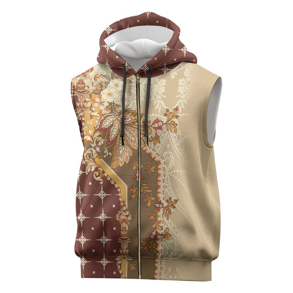 Mughal Empire Motif Unique Sleeveless Zip Hoodie - African Pride