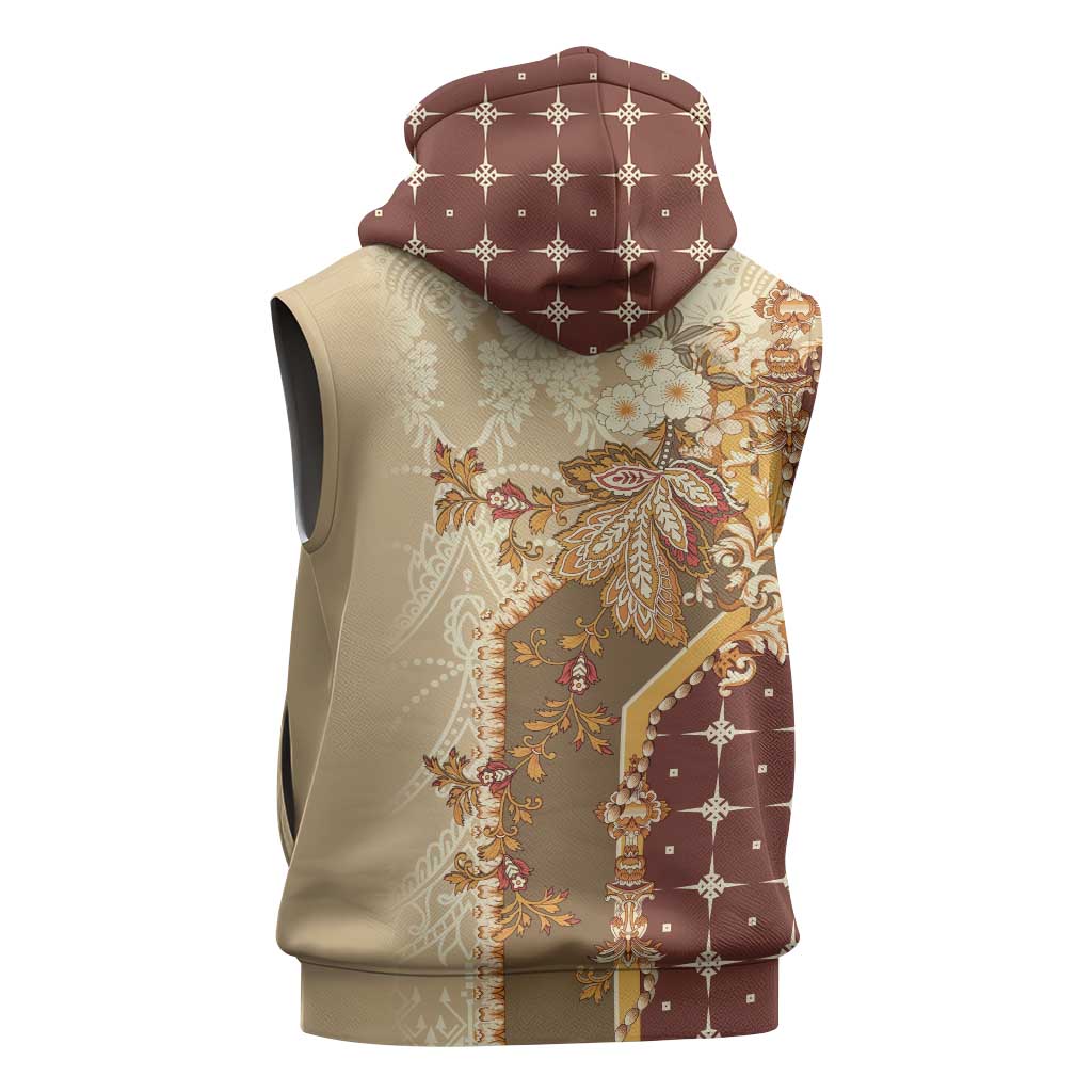 Mughal Empire Motif Unique Sleeveless Zip Hoodie - African Pride