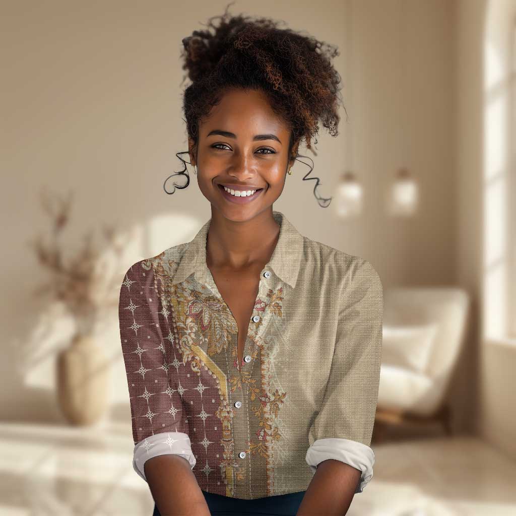 Mughal Empire Motif Unique Women Casual Shirt