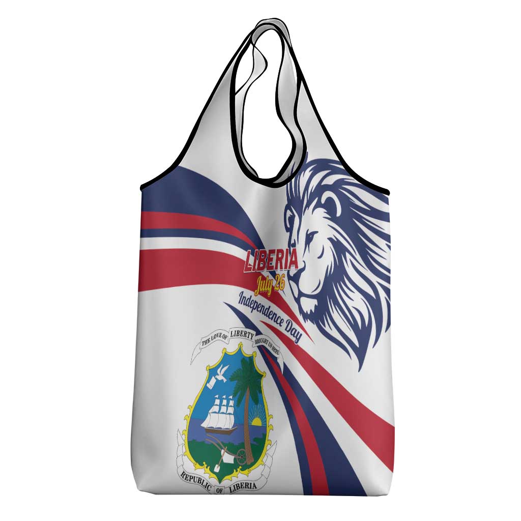 Liberia Independence Day Grocery Bag July 26 Lion Coat of Arms