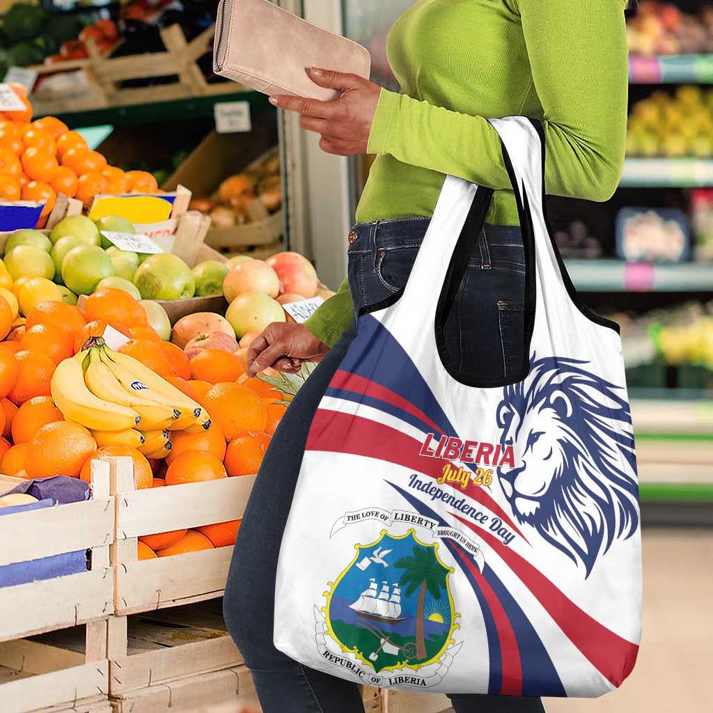 Liberia Independence Day Grocery Bag July 26 Lion Coat of Arms