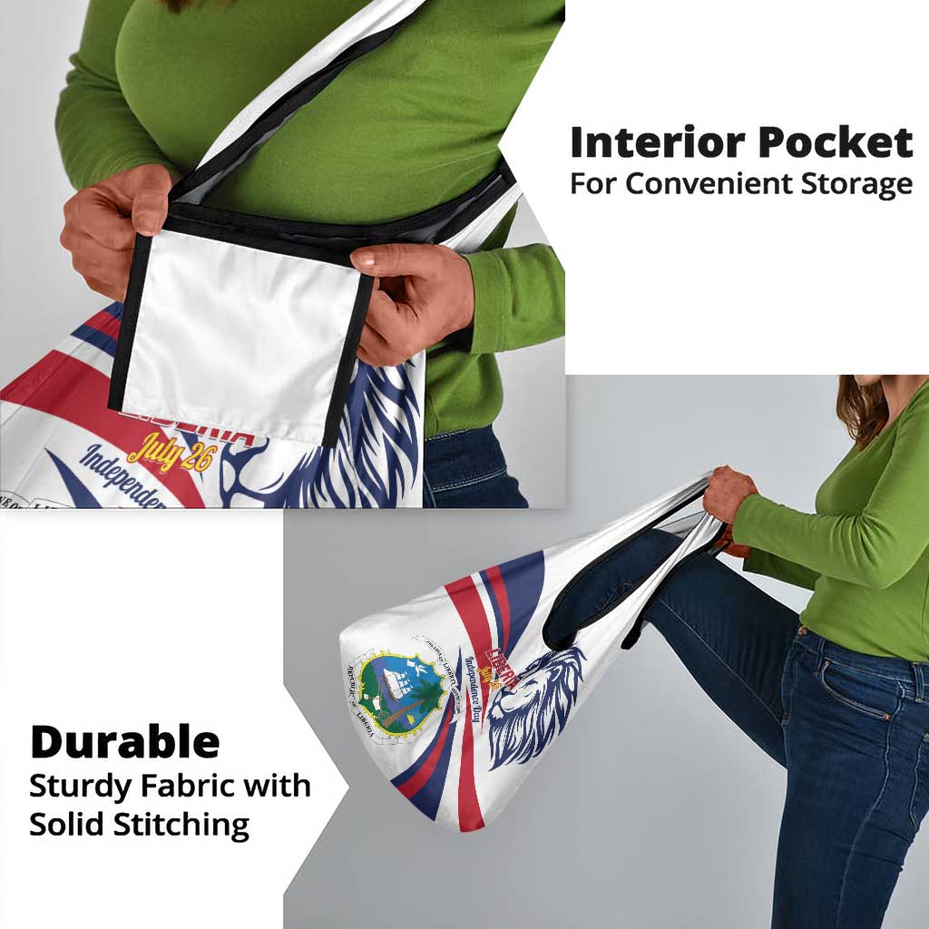 Liberia Independence Day Grocery Bag July 26 Lion Coat of Arms