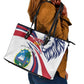 Liberia Independence Day Leather Tote Bag July 26 Lion Coat of Arms