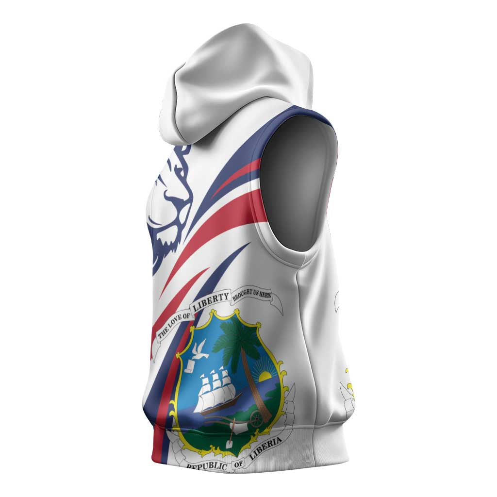 Liberia Independence Day Sleeveless Hoodie July 26 Lion Coat of Arms - African Pride