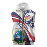 Liberia Independence Day Sleeveless Zip Hoodie July 26 Lion Coat of Arms - African Pride