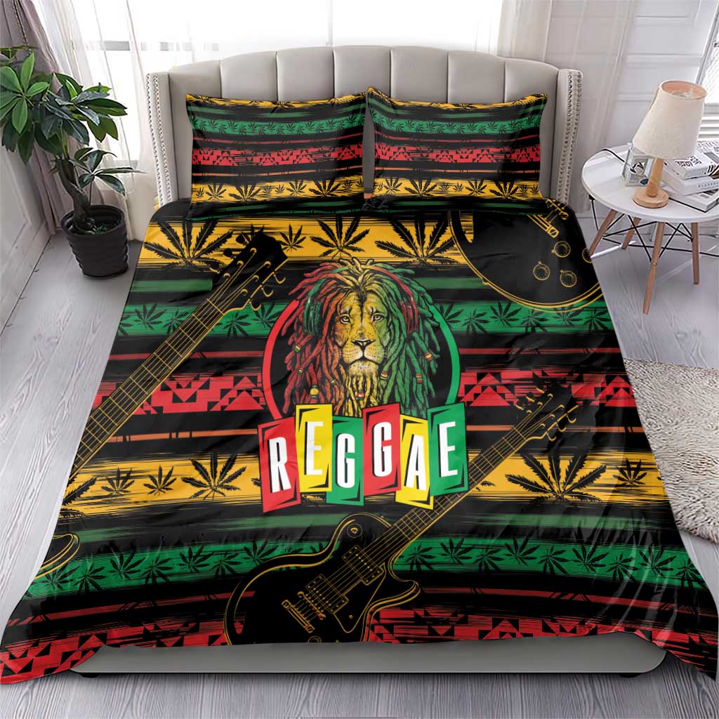 International Reggae Day Bedding Set Rastafarian Lion Legend of Reggae
