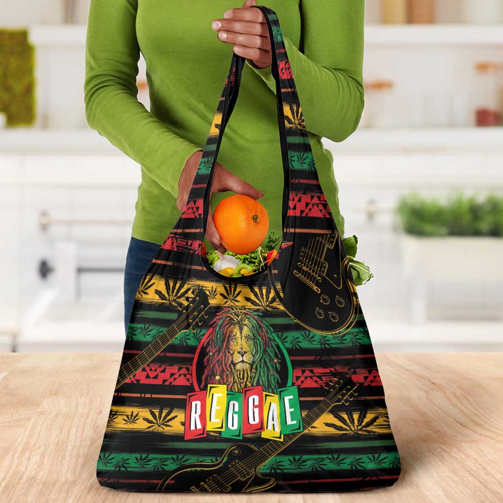 International Reggae Day Grocery Bag Rastafarian Lion Legend of Reggae