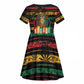 International Reggae Day Kid Short Sleeve Dress Rastafarian Lion Legend of Reggae