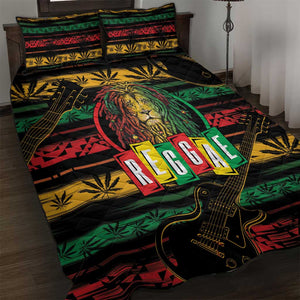 International Reggae Day Quilt Bed Set Rastafarian Lion Legend of Reggae