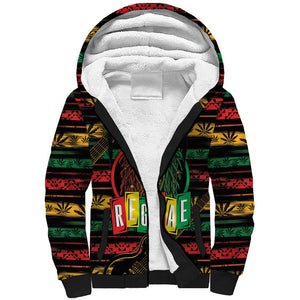 International Reggae Day Sherpa Hoodie Rastafarian Lion Legend of Reggae