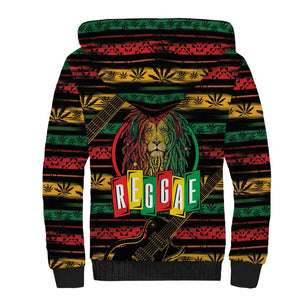 International Reggae Day Sherpa Hoodie Rastafarian Lion Legend of Reggae