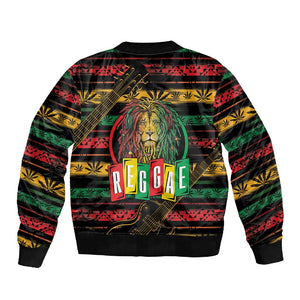 International Reggae Day Sleeve Zip Bomber Jacket Rastafarian Lion Legend of Reggae