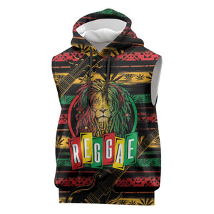 International Reggae Day Sleeveless Hoodie Rastafarian Lion Legend of Reggae - African Pride