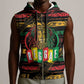 International Reggae Day Sleeveless Zip Hoodie Rastafarian Lion Legend of Reggae - African Pride
