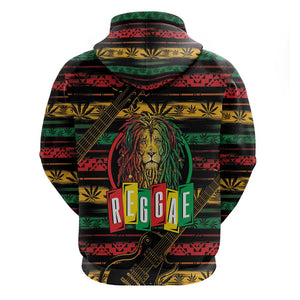 International Reggae Day Zip Hoodie Rastafarian Lion Legend of Reggae