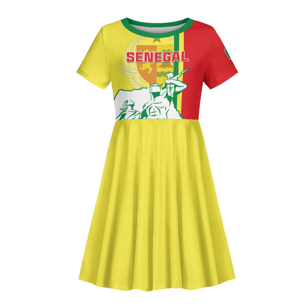 Senegal Independence Day Kid Short Sleeve Dress - Un Peuple, Un But, Une Foi, 64th Anniversary
