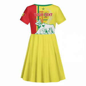 Senegal Independence Day Kid Short Sleeve Dress - Un Peuple, Un But, Une Foi, 64th Anniversary