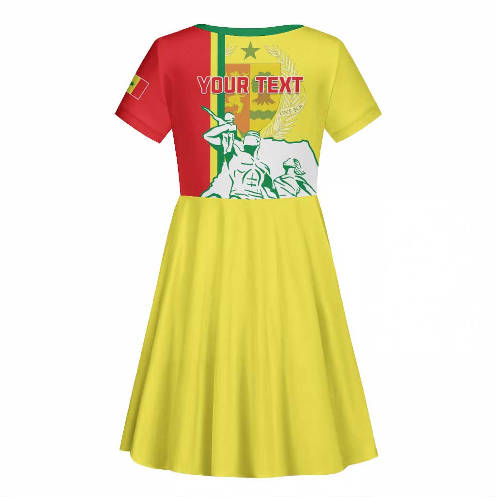 Senegal Independence Day Kid Short Sleeve Dress - Un Peuple, Un But, Une Foi, 64th Anniversary