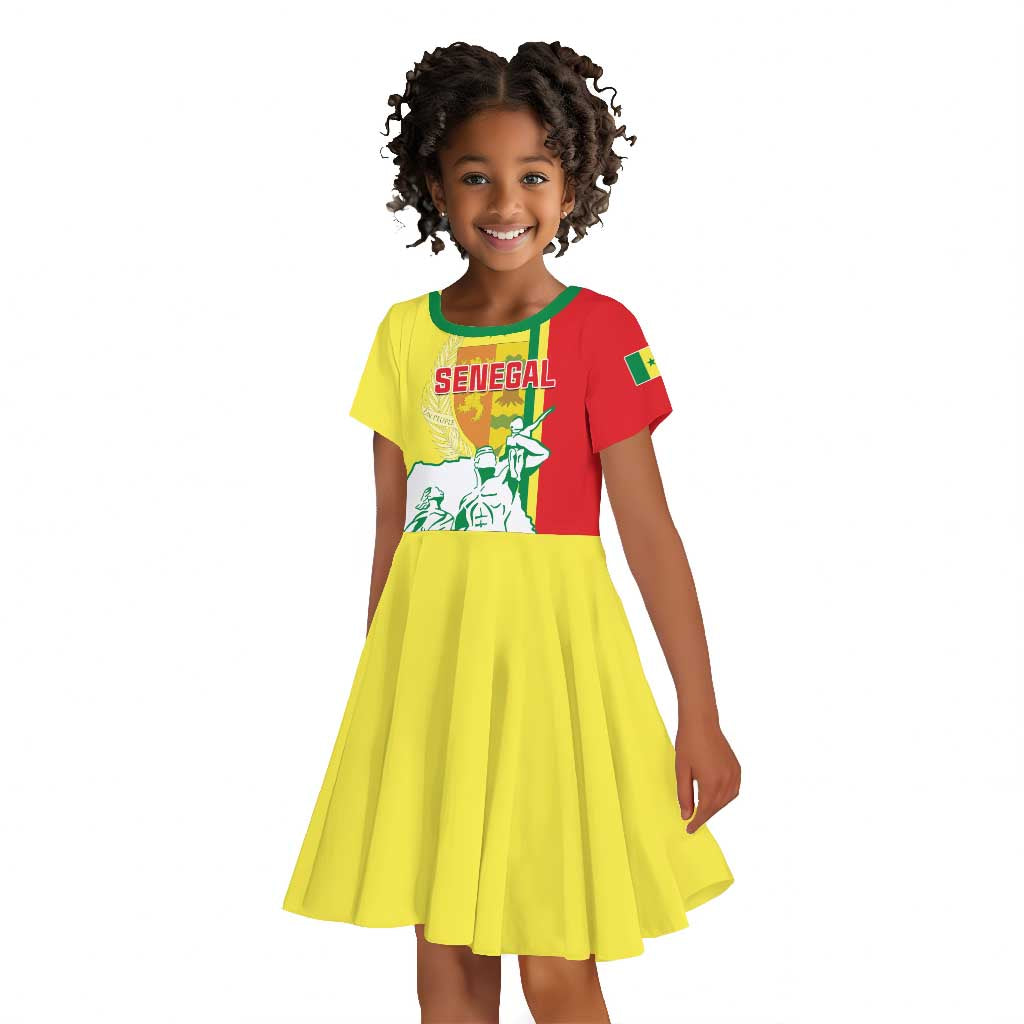 Senegal Independence Day Kid Short Sleeve Dress - Un Peuple, Un But, Une Foi, 64th Anniversary