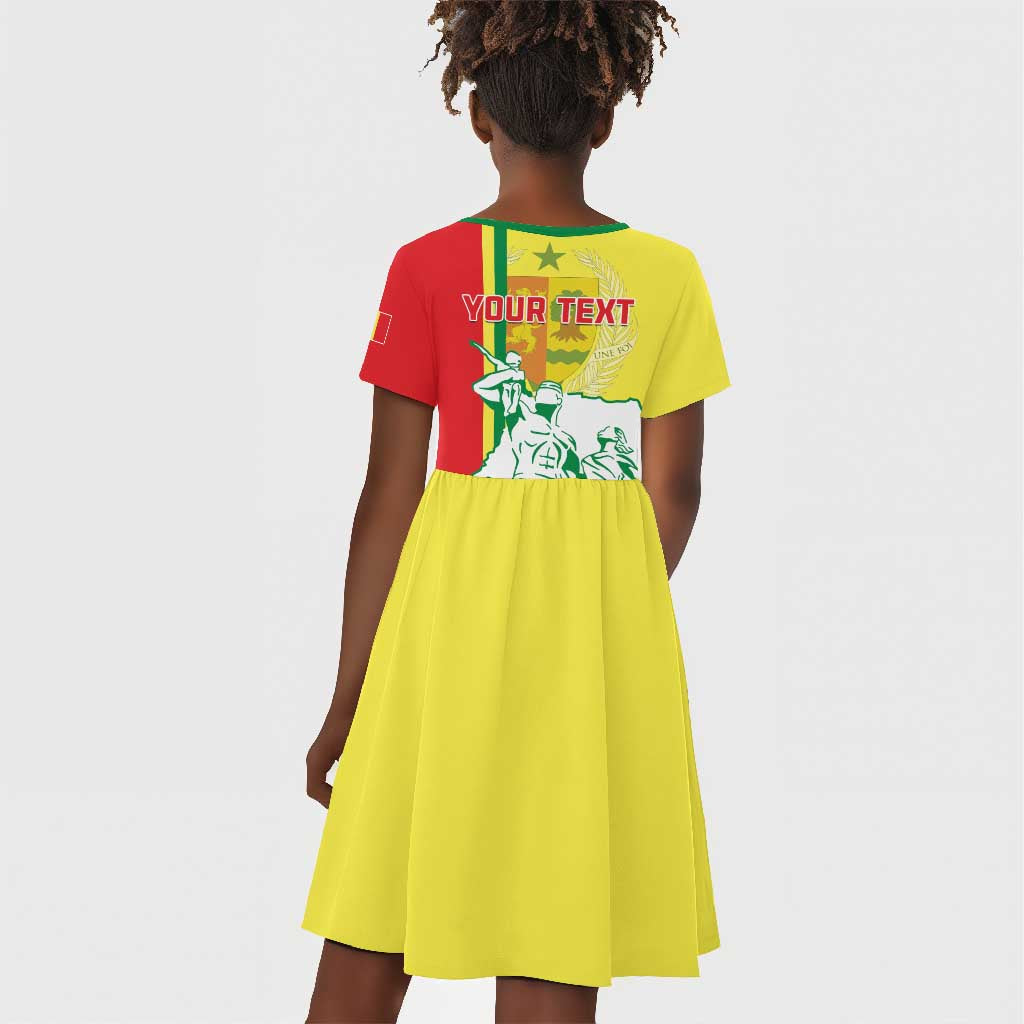 Senegal Independence Day Kid Short Sleeve Dress - Un Peuple, Un But, Une Foi, 64th Anniversary