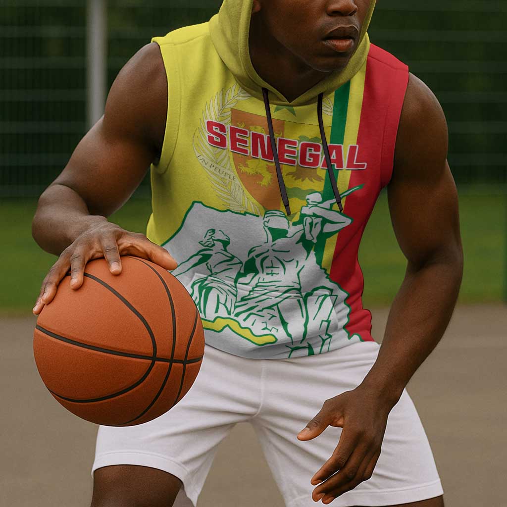 Senegal Independence Day Sleeveless Hoodie - Un Peuple, Un But, Une Foi, 64th Anniversary - African Pride