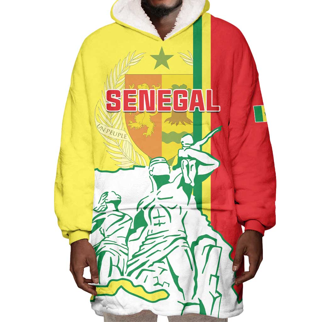 Senegal Independence Day Wearable Blanket Hoodie - Un Peuple, Un But, Une Foi, 64th Anniversary