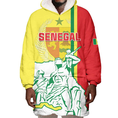 Senegal Independence Day Wearable Blanket Hoodie - Un Peuple, Un But, Une Foi, 64th Anniversary