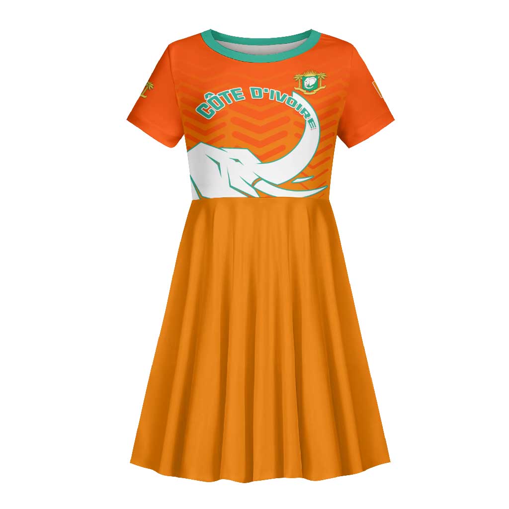 Ivory Coast Football Kid Short Sleeve Dress - Go Les Elephants