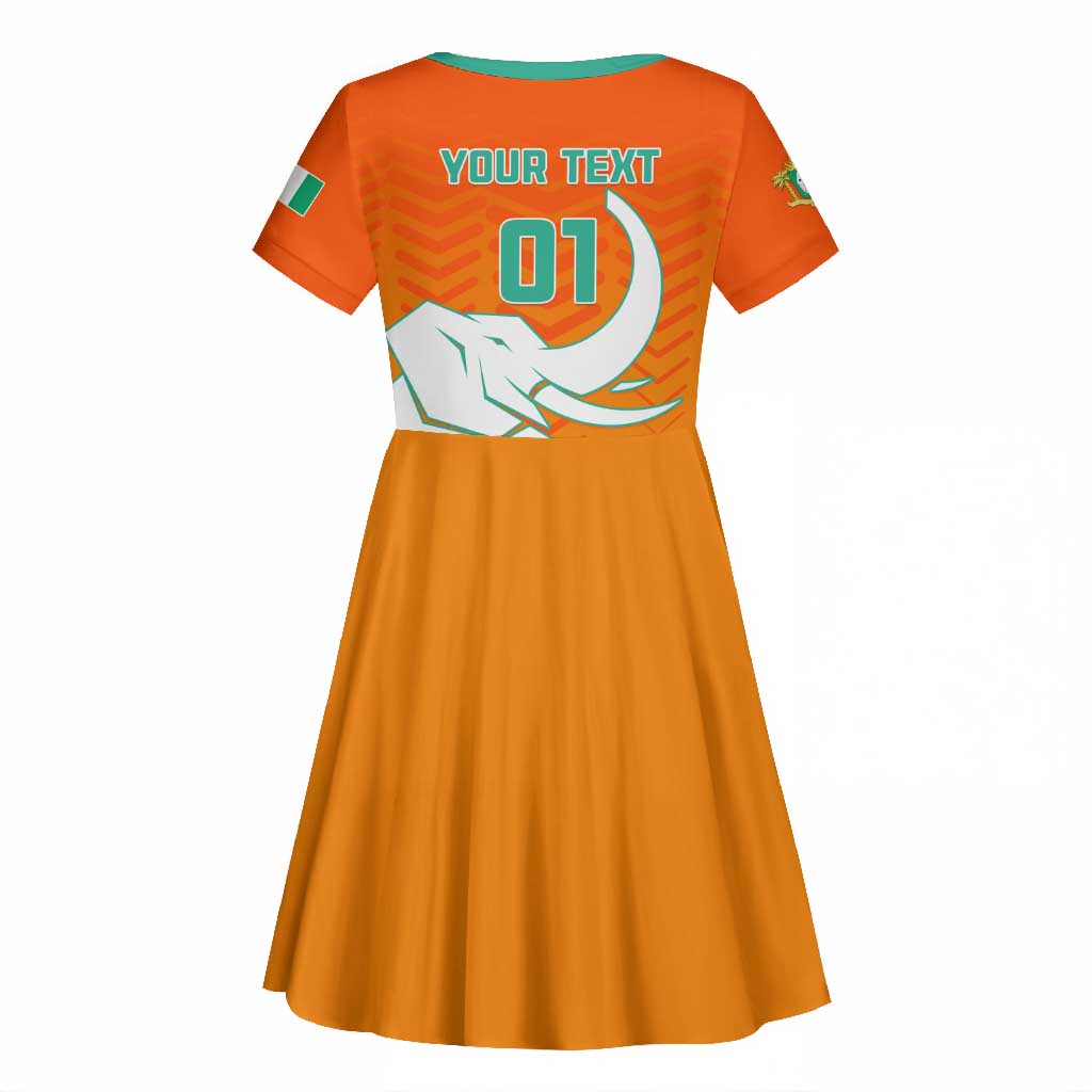 Ivory Coast Football Kid Short Sleeve Dress - Go Les Elephants