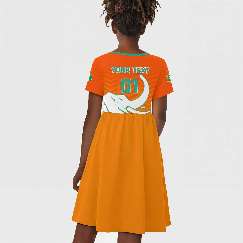 Ivory Coast Football Kid Short Sleeve Dress - Go Les Elephants