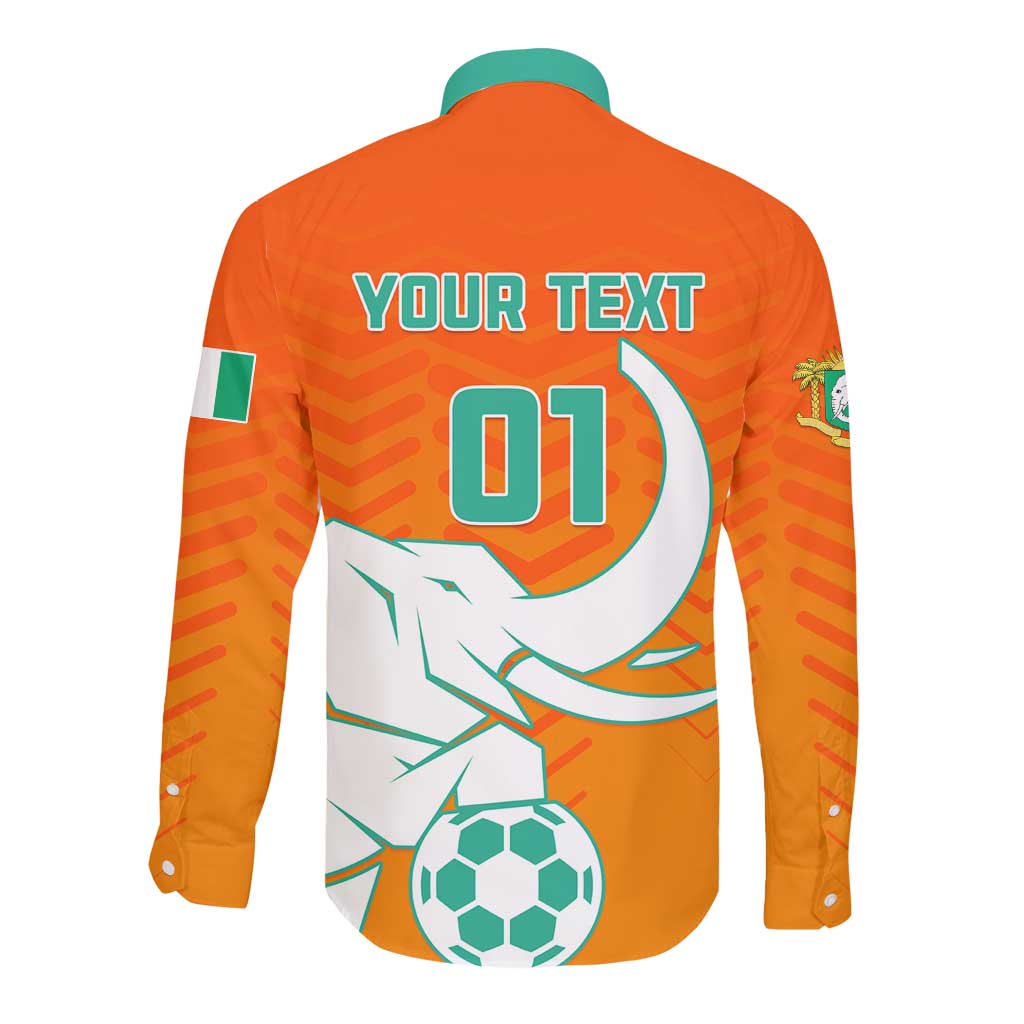 Ivory Coast Football Long Sleeve Button Shirt - Go Les Elephants