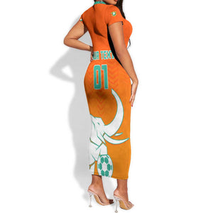 Ivory Coast Football Short Sleeve Bodycon Dress - Go Les Elephants