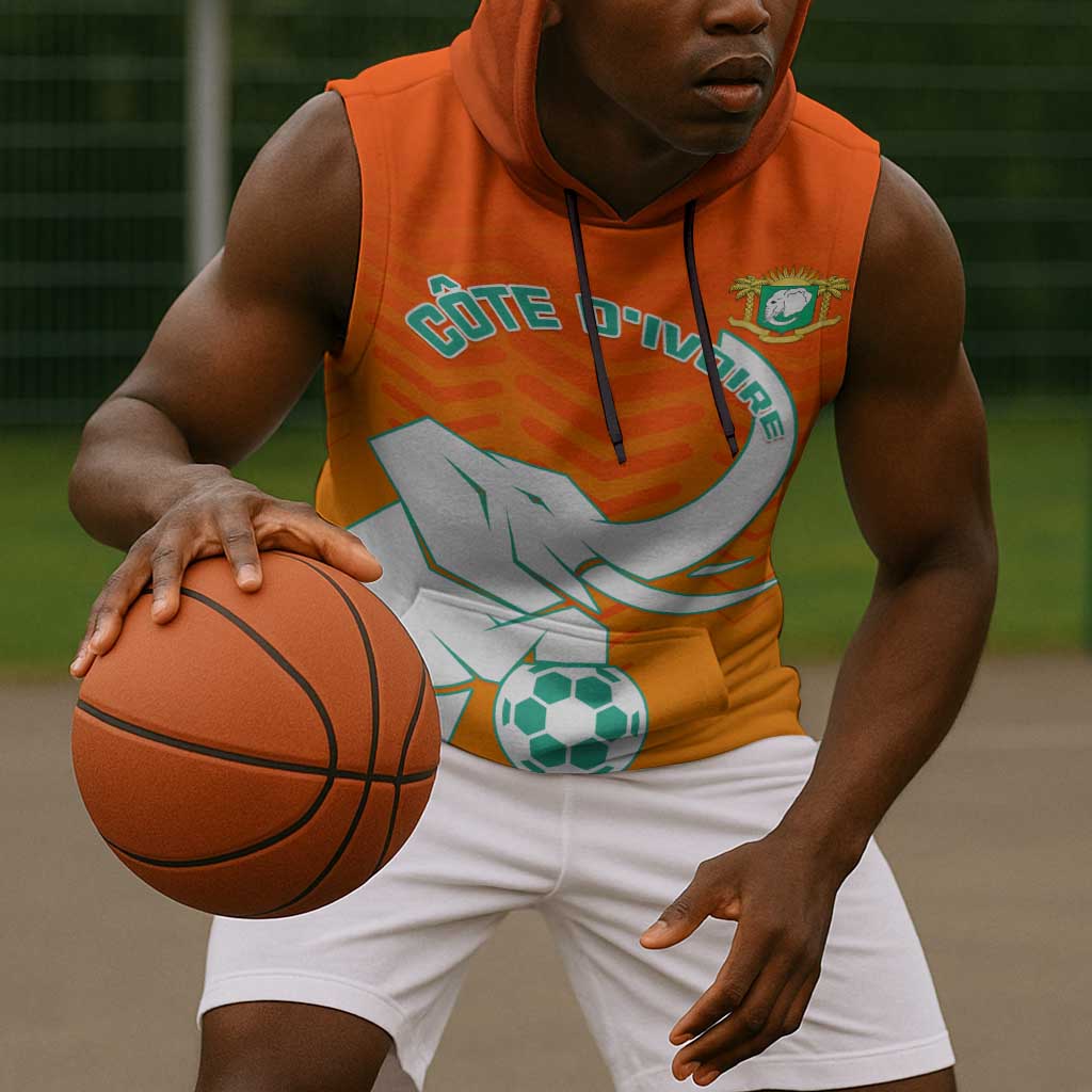 Ivory Coast Football Sleeveless Hoodie - Go Les Elephants - African Pride