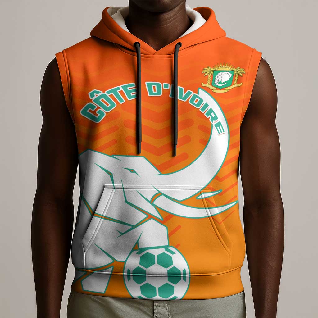 Ivory Coast Football Sleeveless Hoodie - Go Les Elephants - African Pride