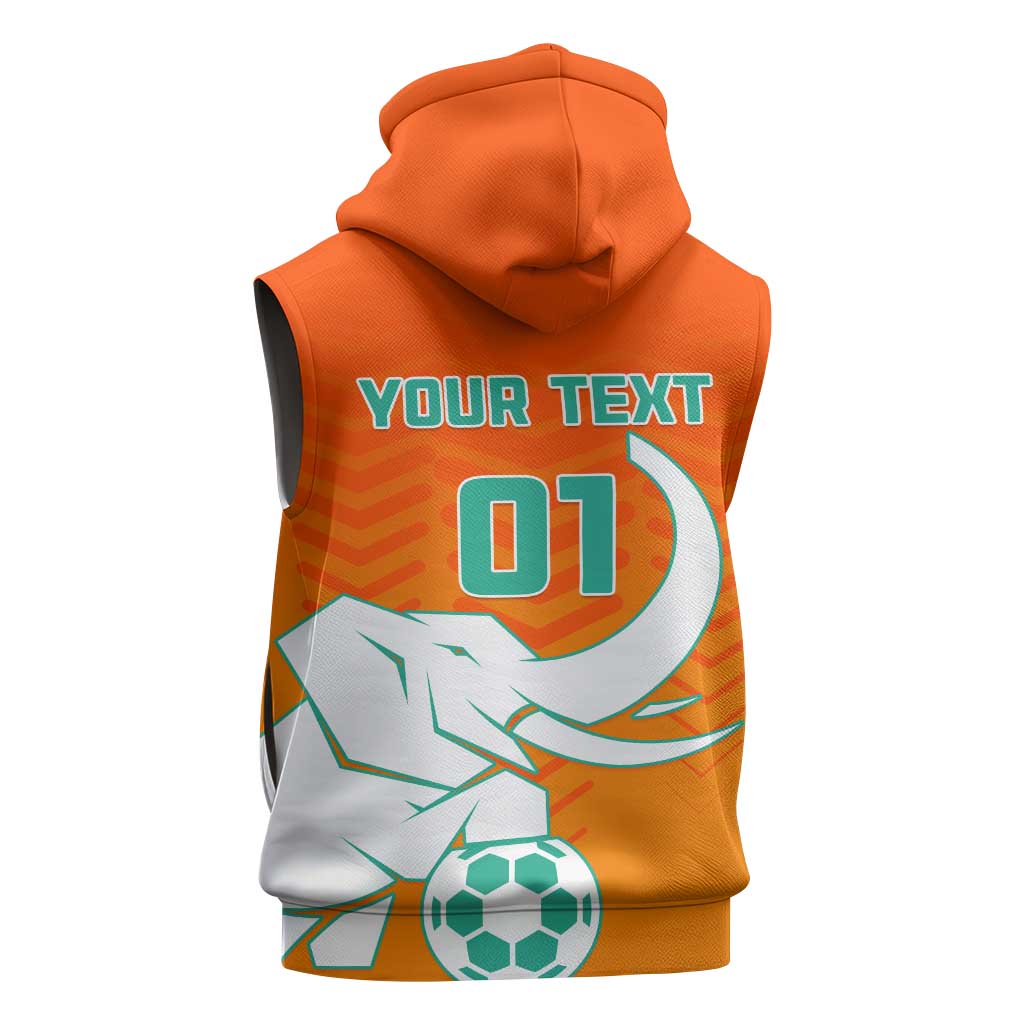 Ivory Coast Football Sleeveless Zip Hoodie - Go Les Elephants - African Pride