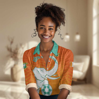 Ivory Coast Football Women Casual Shirt - Go Les Elephants LT01