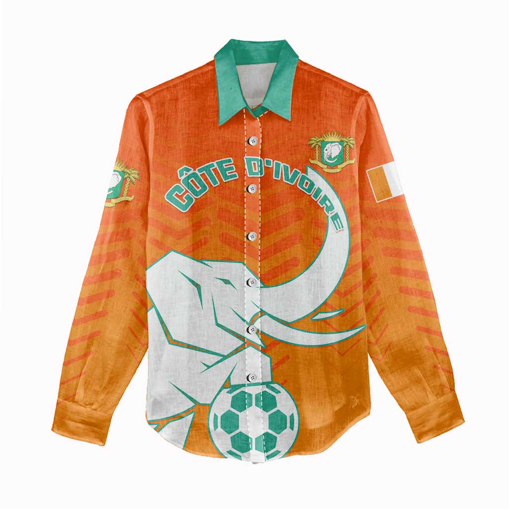 Ivory Coast Football Women Casual Shirt - Go Les Elephants LT01