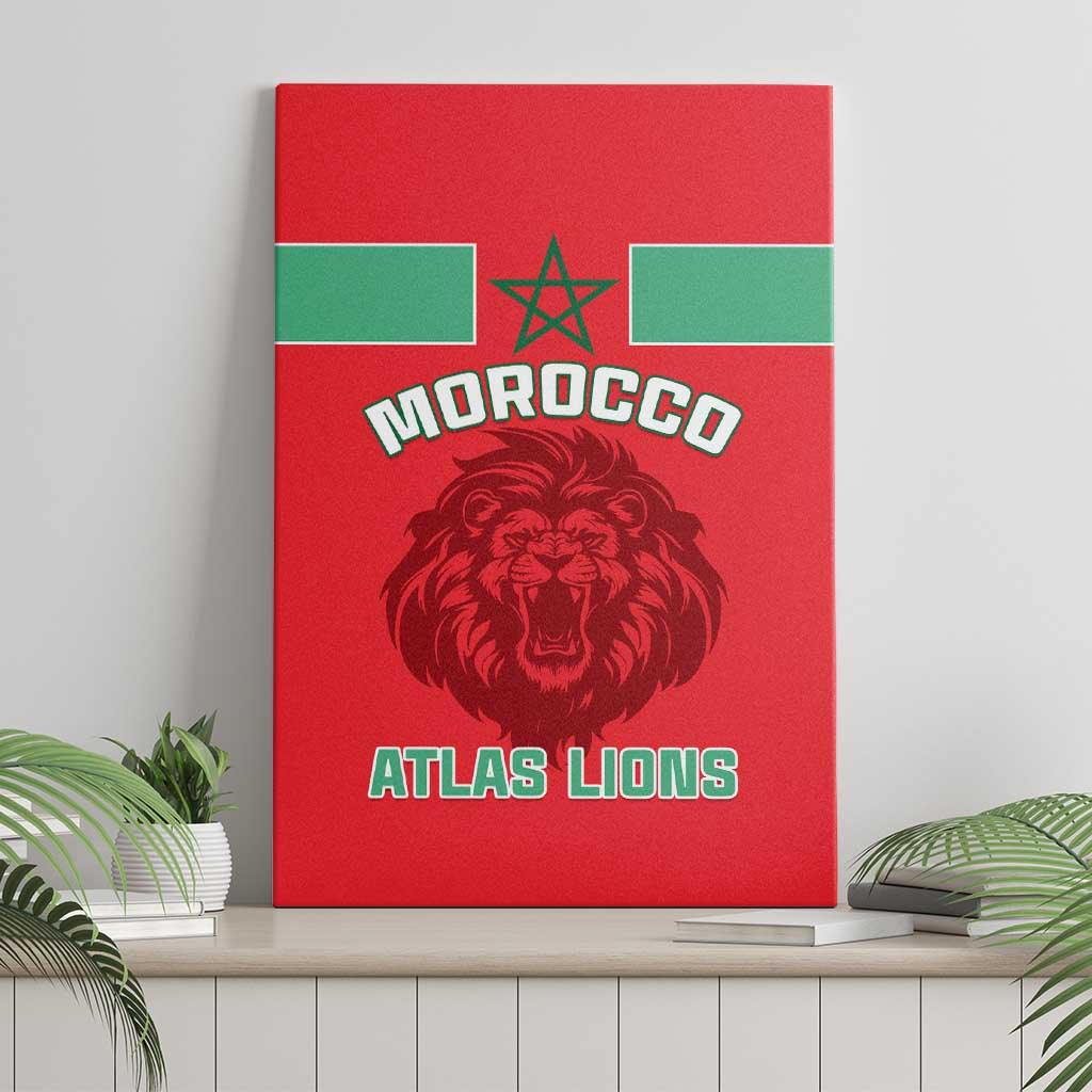 Morocco Football Canvas Wall Art - Go The Atlas Lions