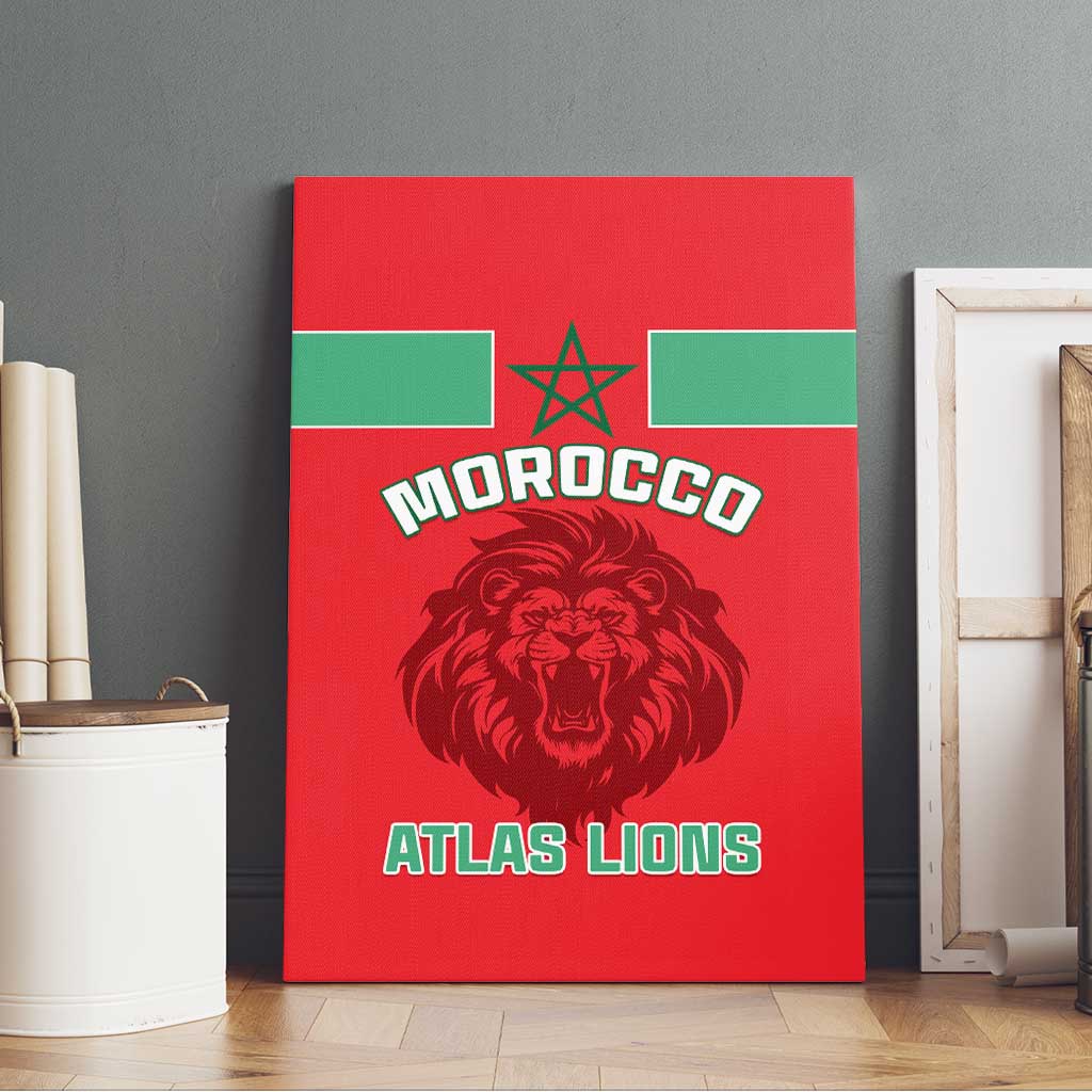 Morocco Football Canvas Wall Art - Go The Atlas Lions