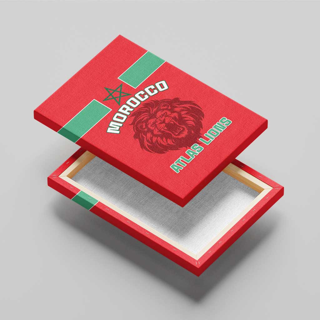 Morocco Football Canvas Wall Art - Go The Atlas Lions